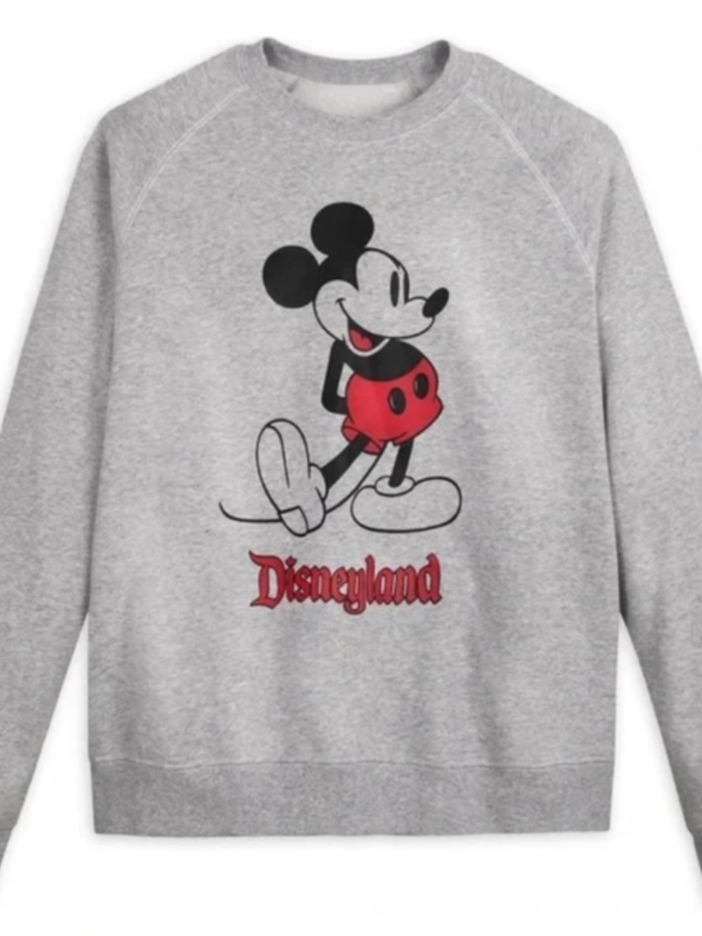 Disneyland Classic Mickey Gray Crewneck Pullover Sweatshirt - X-Small